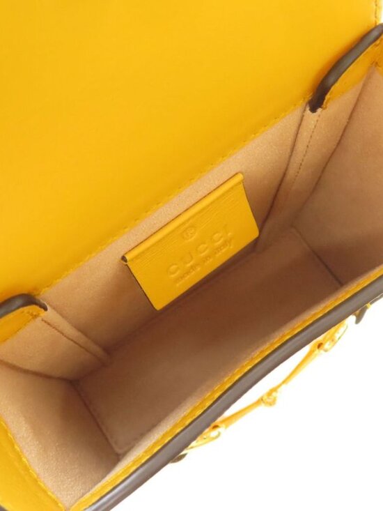 Gucci Horsebit Shoulder Bag Leather Yellow - Picture 5 of 15